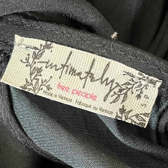 Free People Intimately Want Your Love Black Tie Back Tier Mini Dress Small - Picture 9 of 13